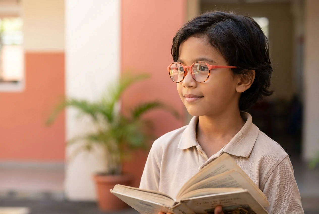Child having an eye examination