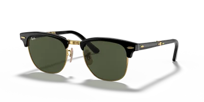 Ray-Ban Clubmaster Folding Black sunglasses, front view — D.Sungkur Optometrist