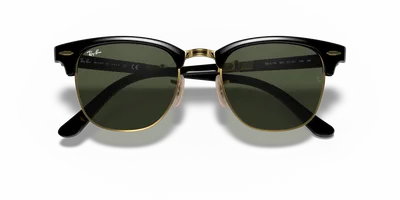 Ray-Ban Clubmaster Folding Black sunglasses, temple detail — D.Sungkur Optometrist