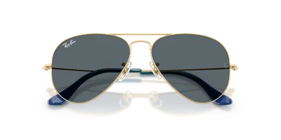 Ray-Ban Aviator Large Metal Arista Gold sunglasses, folded view — D.Sungkur Optometrist