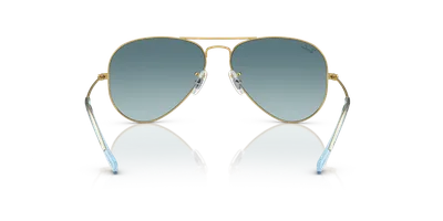 Ray-Ban Aviator Gradient Gold sunglasses, temple detail — D.Sungkur Optometrist