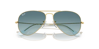 Ray-Ban Aviator Gradient Gold sunglasses, folded view — D.Sungkur Optometrist